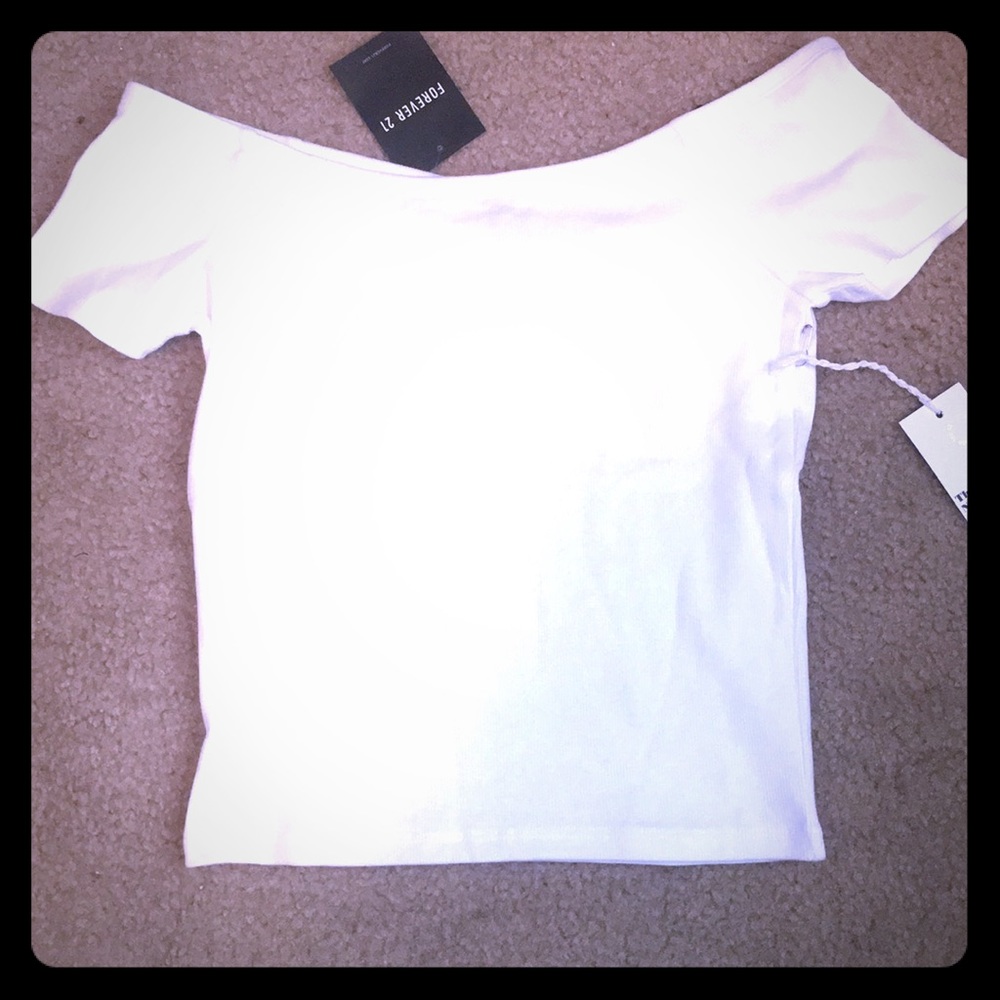 Cropped ribbed boatneck tee